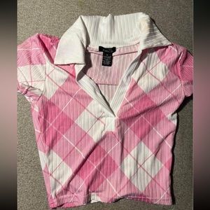 Rue 21 pink checkered shirt